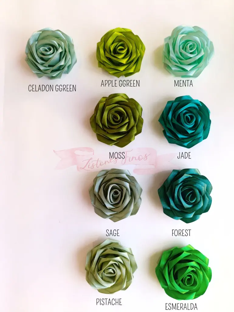 Listones Finos - Rosas Verde
