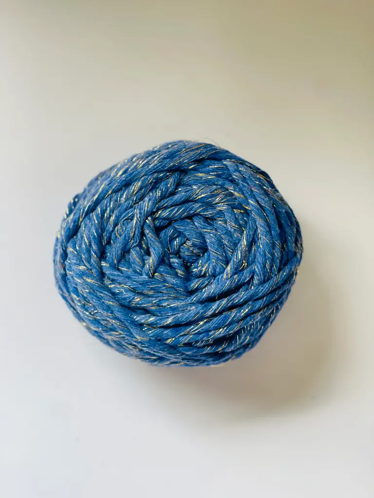 Macrame hilo Lurex - Azul Rey