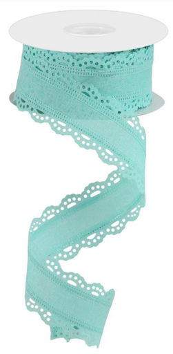 [RGC1302RM] Encaje Scalloped - Aqua 