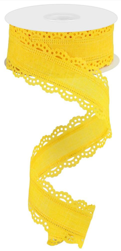 [RGC13028N] Encaje Scalloped - Amarillo 