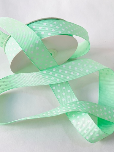 [liston-estampado-polka-menta] Popotillo Estampado - Polka Menta