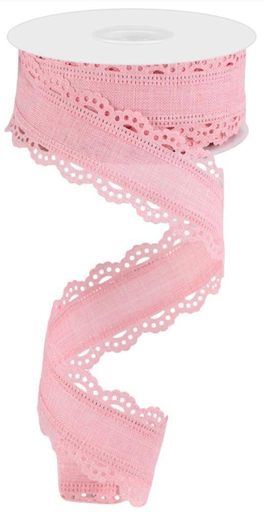 [885673977398] Encaje Scalloped - Rosa Pastel 