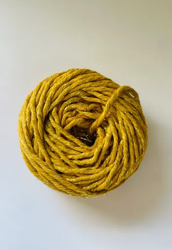 [macrame amarillo] Macrame hilo Lurex - Amarillo Mostaza 