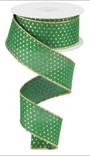 [RG0190706] Listón Navideño - Polkadots Verde
