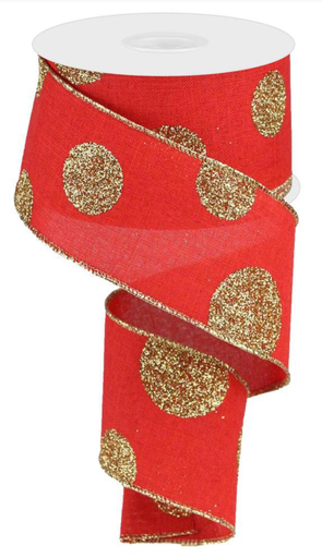 [liston-navide-o-rojo-con-puntos-dorados-liston-navideno-liston-cinta-decorativa-cinta-listones-navidad-christmas-wired-ribbons-alambrado-listones-navidenos] Liston Navide O Rojo Con Puntos Dorados Liston Navideno Liston Cinta Decorativa Cinta Listones Navidad Christmas Wired Ribbons Alambrado Listones Navidenos - (2.5" x 10 yardas)